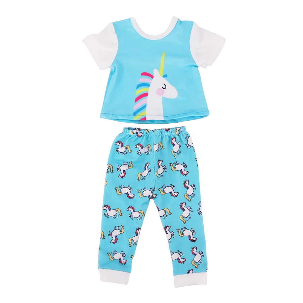 Doll Clothes Multi-Style Daily Set – Pajamas & Home Wear for 43cm Born Baby Dolls & 18-Inch American Dolls, Our Generation Toy Gift