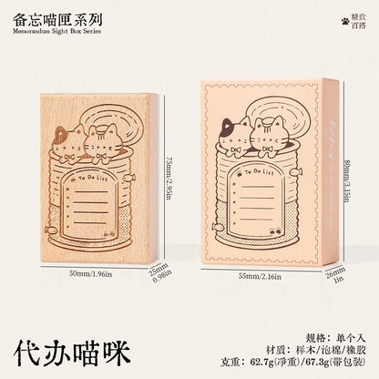 Cute Cat Wood Stamp Calendar – Daily & Monthly Planner Stamps for Journaling, Scrapbooking & DIY Crafts
