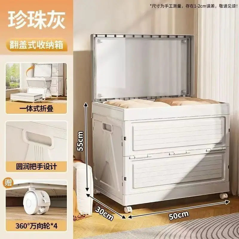 Large Capacity Foldable Storage Box - Flip-Top Organizer for Clothes & Quilts