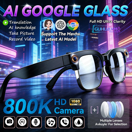 2026 AI Smart Glasses with 120+ Language Translation – 800W Camera, 8K Video, Music & Call Functions, Color-Changing Business Glasses for Men