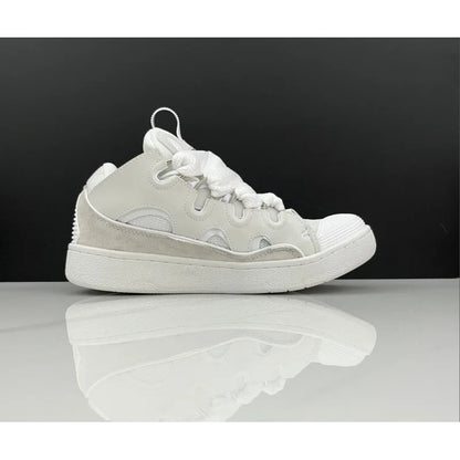 Unisex Leather Lace-Up Sneakers - Retro Casual Sports Shoes with Dad Shoe Style