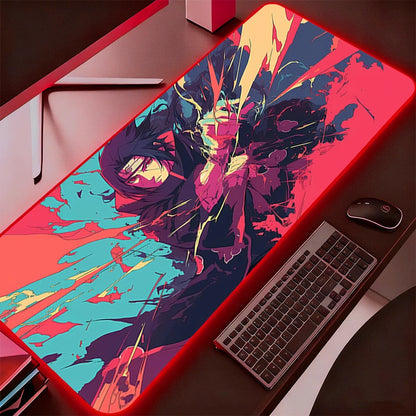 RGB Backlit Anime Gaming Mouse Pad – Naruto Itachi Uchiha LED Desk Mat for Keyboard & PC Gamer Accessories Large Desk Pad