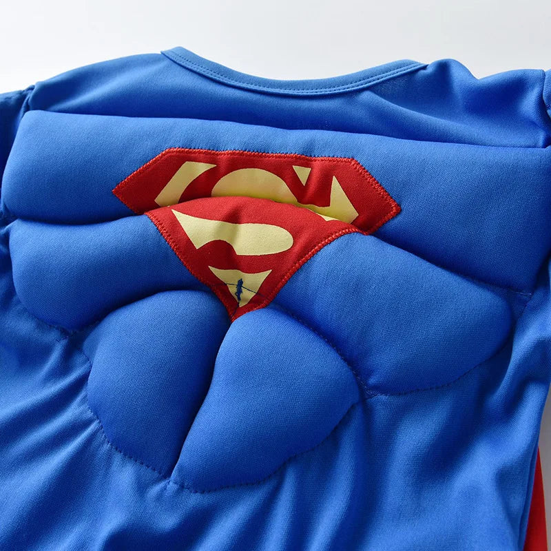 Children’s Superhero Cosplay Costume Set – Muscle Suit Bodysuit with Tops & Pants for Boys, Girls & Kids Halloween