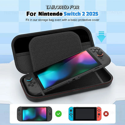 Travel Carrying Case for Nintendo Switch 2 — EVA Hard Shell, Shockproof Storage Bag & Protective Pouch for Accessories