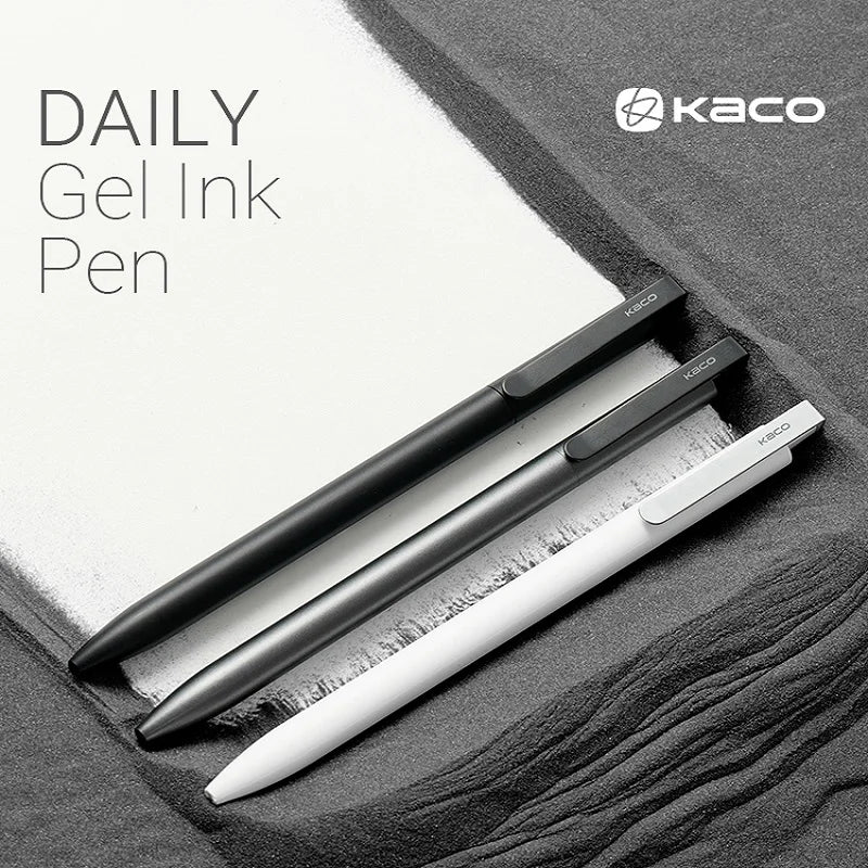KACO Metal Clip Gel Pen - 0.5mm Black Ink Quick Dry Signature Pen with 800M Smooth Writing Capacity