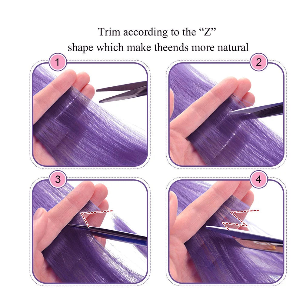 22-Inch Colored Clip-In Hair Extensions – 6pcs Straight Synthetic Party Highlight Hairpieces