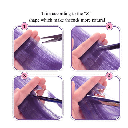 22-Inch Colored Clip-In Hair Extensions – 6pcs Straight Synthetic Party Highlight Hairpieces