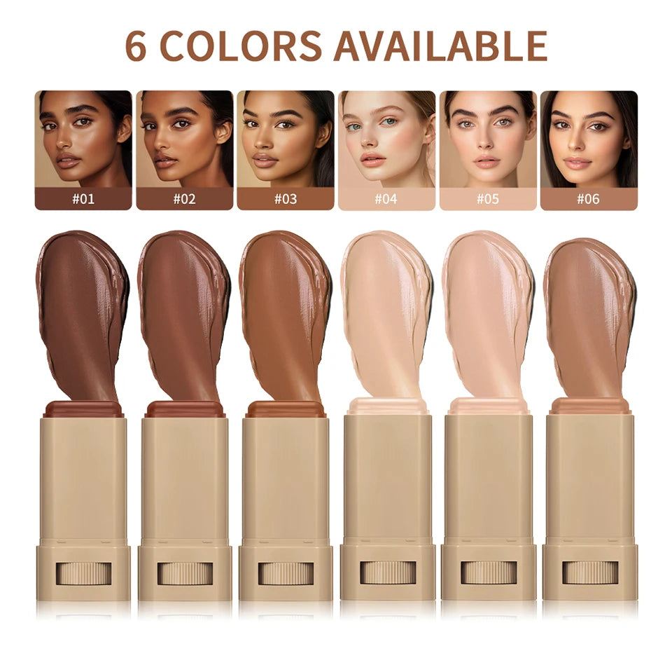 Stick Foundation Balm – Serum-Infused Skin Tint, High-Coverage & Smoothing, Travel-Friendly Bronzer