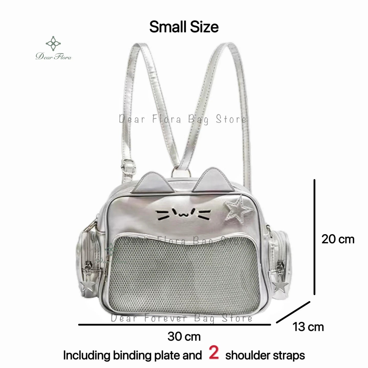 Y2K Korean Kawaii Cat Ita Bag — Cute PU Transparent Shoulder & Crossbody Bag for Girls, Harajuku Style Backpack