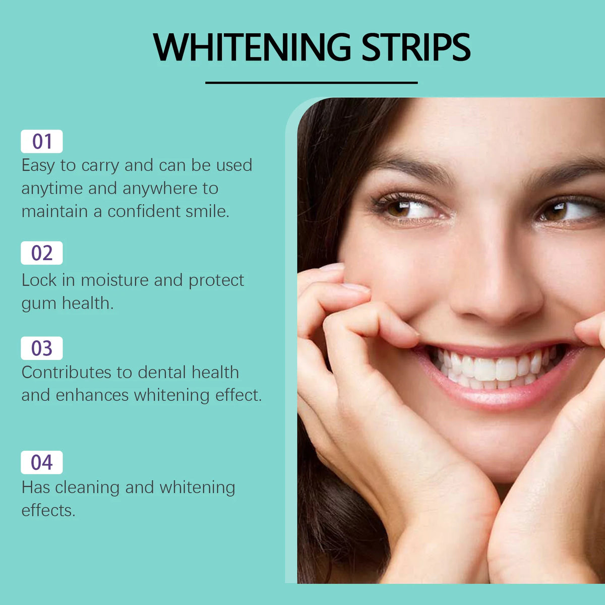 Teeth Whitening Strips - Tooth Stain Removal, Whitening Care, and Fresh Breath Oral Hygiene Treatment