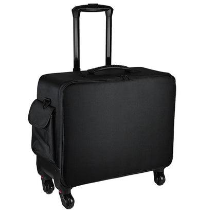 Large Capacity Makeup Trolley Case – Multi-Functional Rolling Organizer Bag in Oxford PU for Beauty, Nail Art, Tattoo & Professional Use