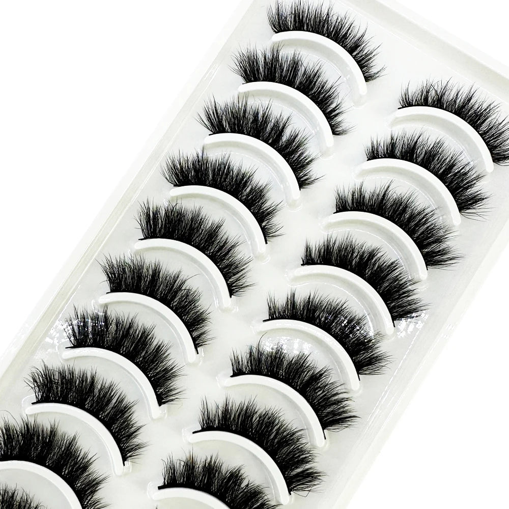 10 Pairs 3D Mink False Eyelashes – Natural Long & Short Fake Lashes Makeup Kit (38 Styles)