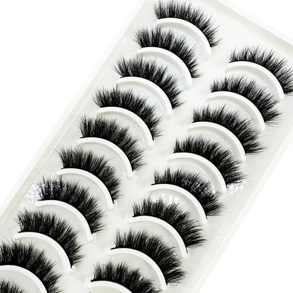 10 Pairs 3D Mink False Eyelashes – Natural Long & Short Fake Lashes Makeup Kit (38 Styles)