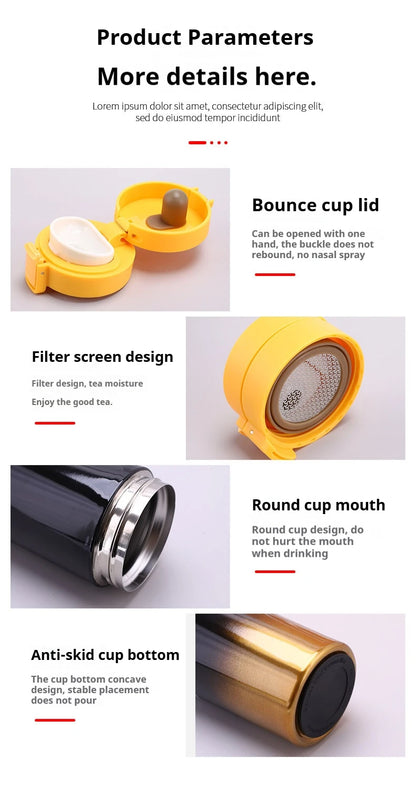 380/510ML Stainless Steel Vacuum Insulated Coffee Cup — Thermal Travel Mug Keeps Drinks Hot & Cold for Car & Outdoor Sports