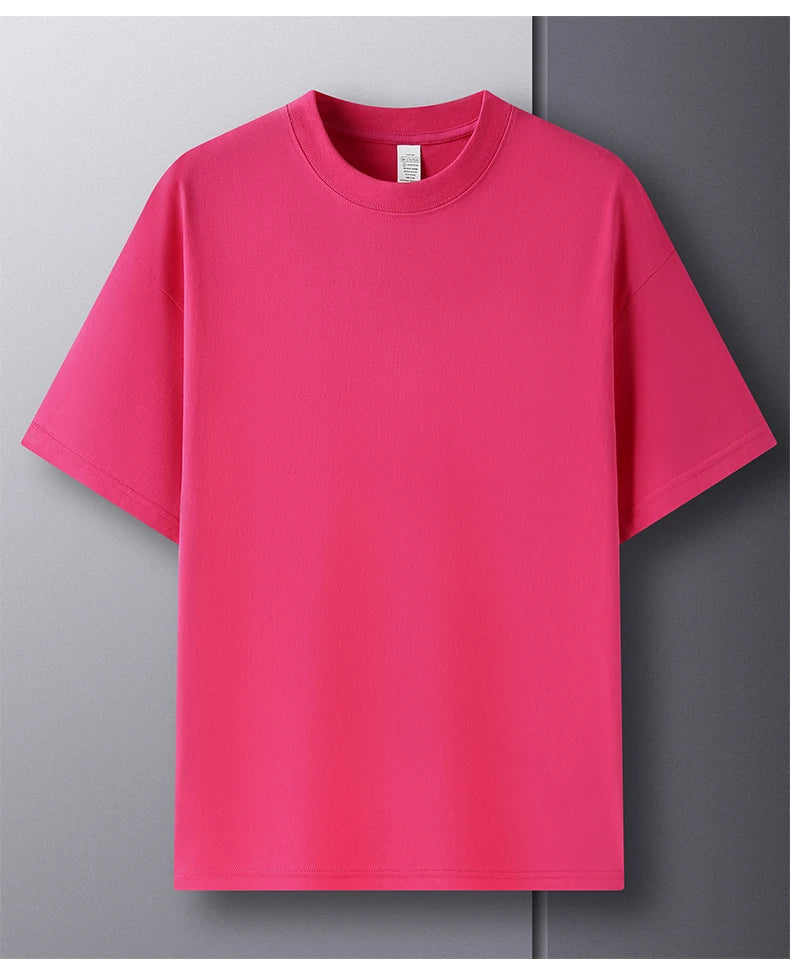 100% Pure Cotton Men’s Summer T-Shirt – High-End Short Sleeve Round Neck Breathable Fashion Top
