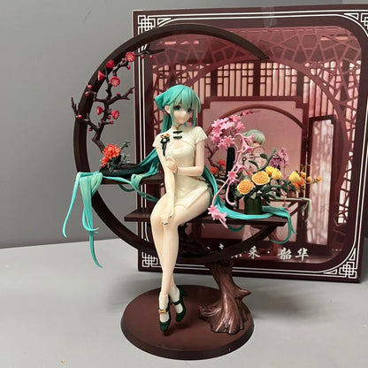 25cm Hatsune Miku Cheongsam Figure – 1/7 Scale Beautiful Girl Model Collectible Desktop Ornament Toy Gift