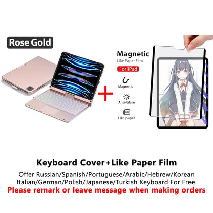 Magic Keyboard Case for iPad Air & Pro – Backlit Keyboard Cover for 11" & 12.9" (2024 M2, 7th-10th Gen)
