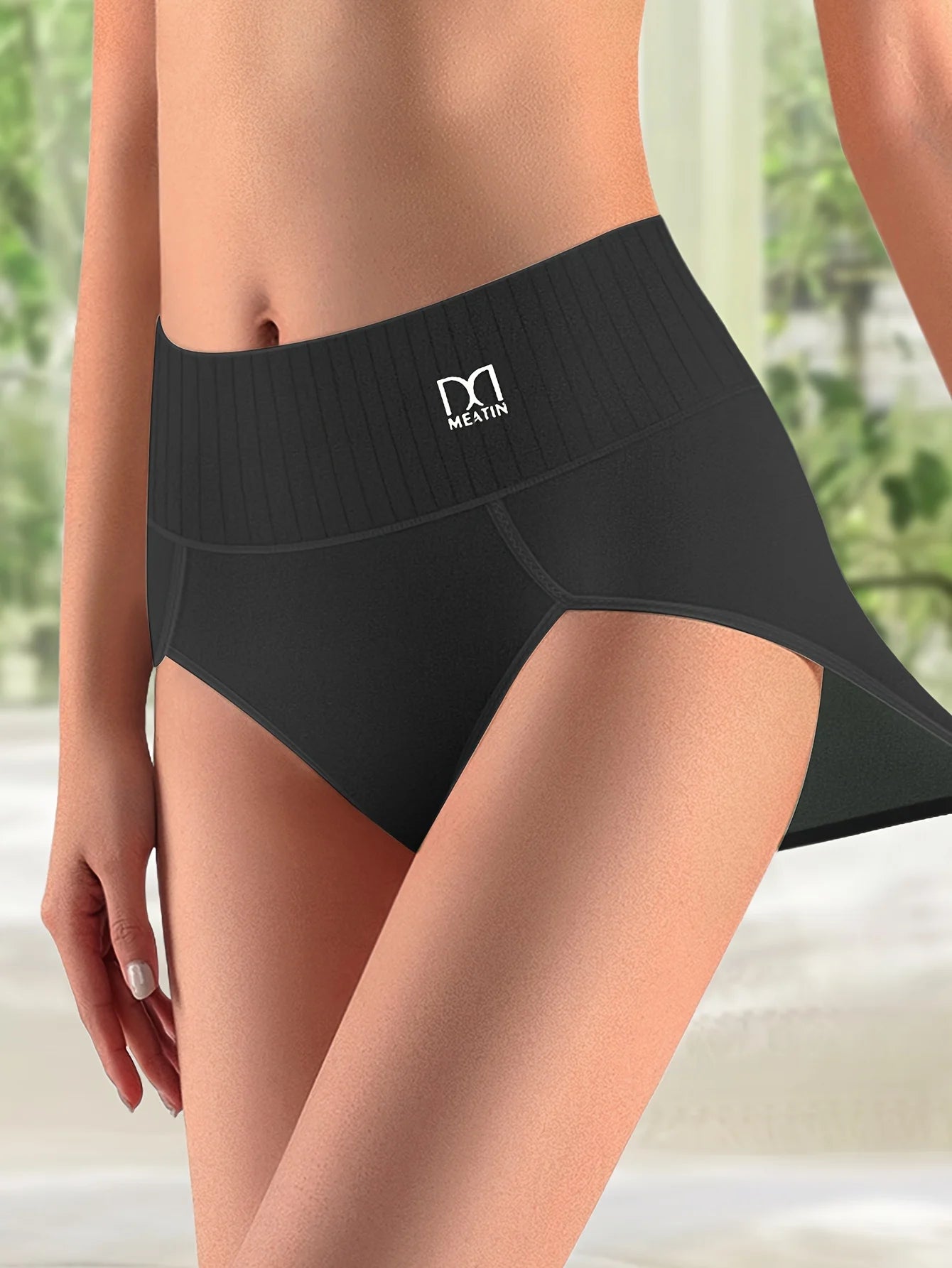 High-Waisted Tummy Control Panties - 4-Piece Cotton Breathable Women's Shaping Underwear Set