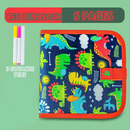 Erasable Doodle Book for Kids – Reusable Drawing Pad with 12 Watercolor Pens, Preschool Painting & Writing Set