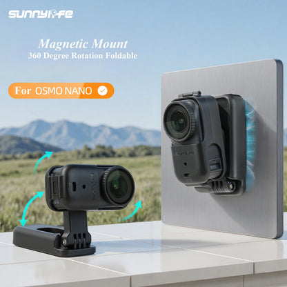 Magnetic Mount Stand for DJI Osmo Nano – Foldable Quick Release 360° Rotating Base Accessory
