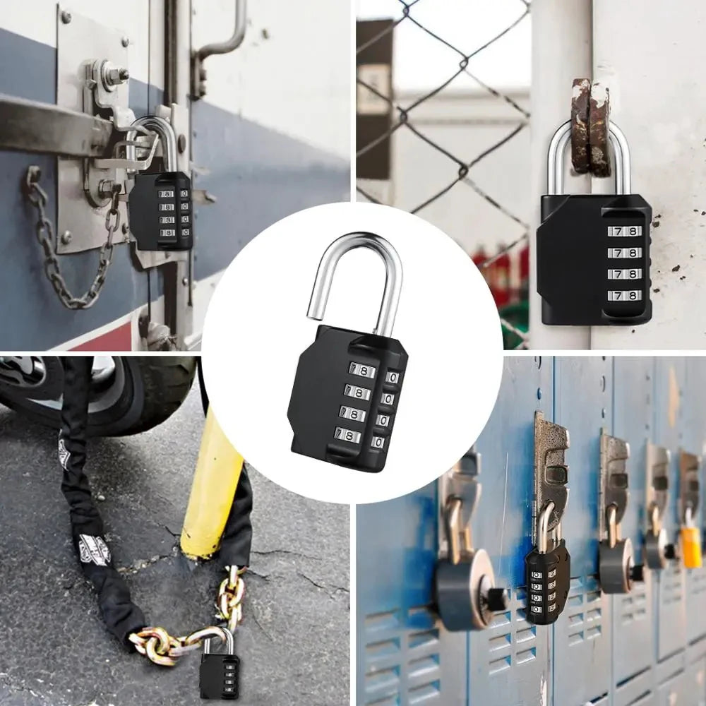 ORIA Padlock Password Lock: 4-Digit Waterproof Outdoor Security for Door, Suitcase, Bag, Cabinet, Locker, Window
