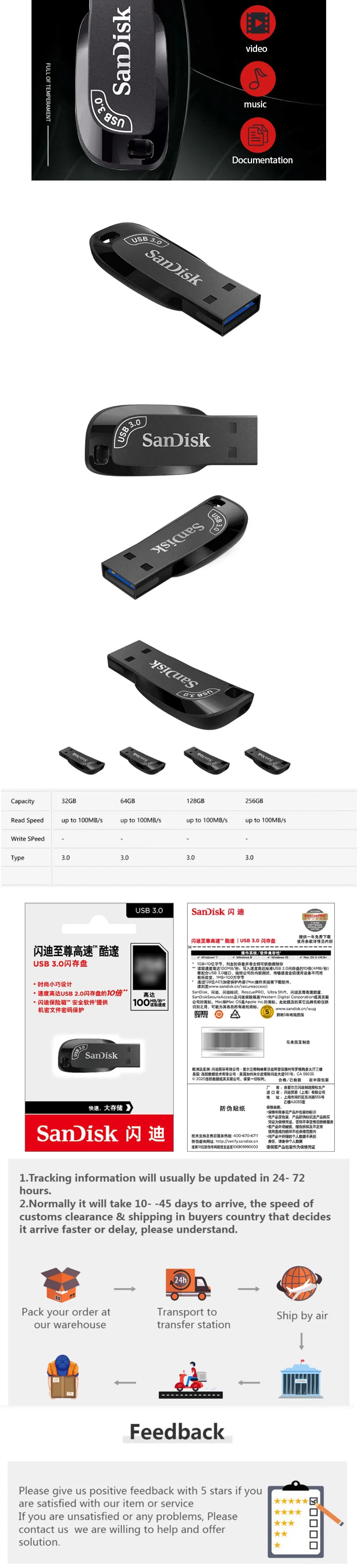 SanDisk USB 3.0/3.2 Flash Drive – High-Speed Pen Drive 32GB to 512GB Memory Stick