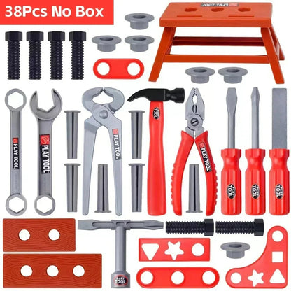 Pretend Tool Kit Toy Set - 38/41 PCS Kids Plastic Repair & Construction Tools for Toddler Boys Gift