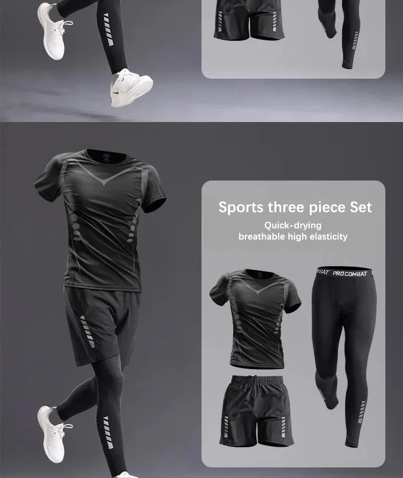 All-Season Men’s Sportswear 5-Piece Set — Tracksuit for Running, Cycling, Fitness & Hiking
