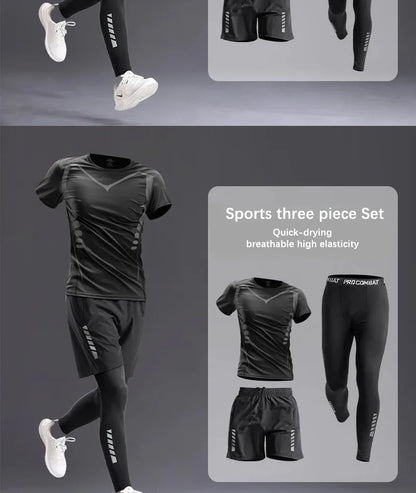 All-Season Men’s Sportswear 5-Piece Set — Tracksuit for Running, Cycling, Fitness & Hiking