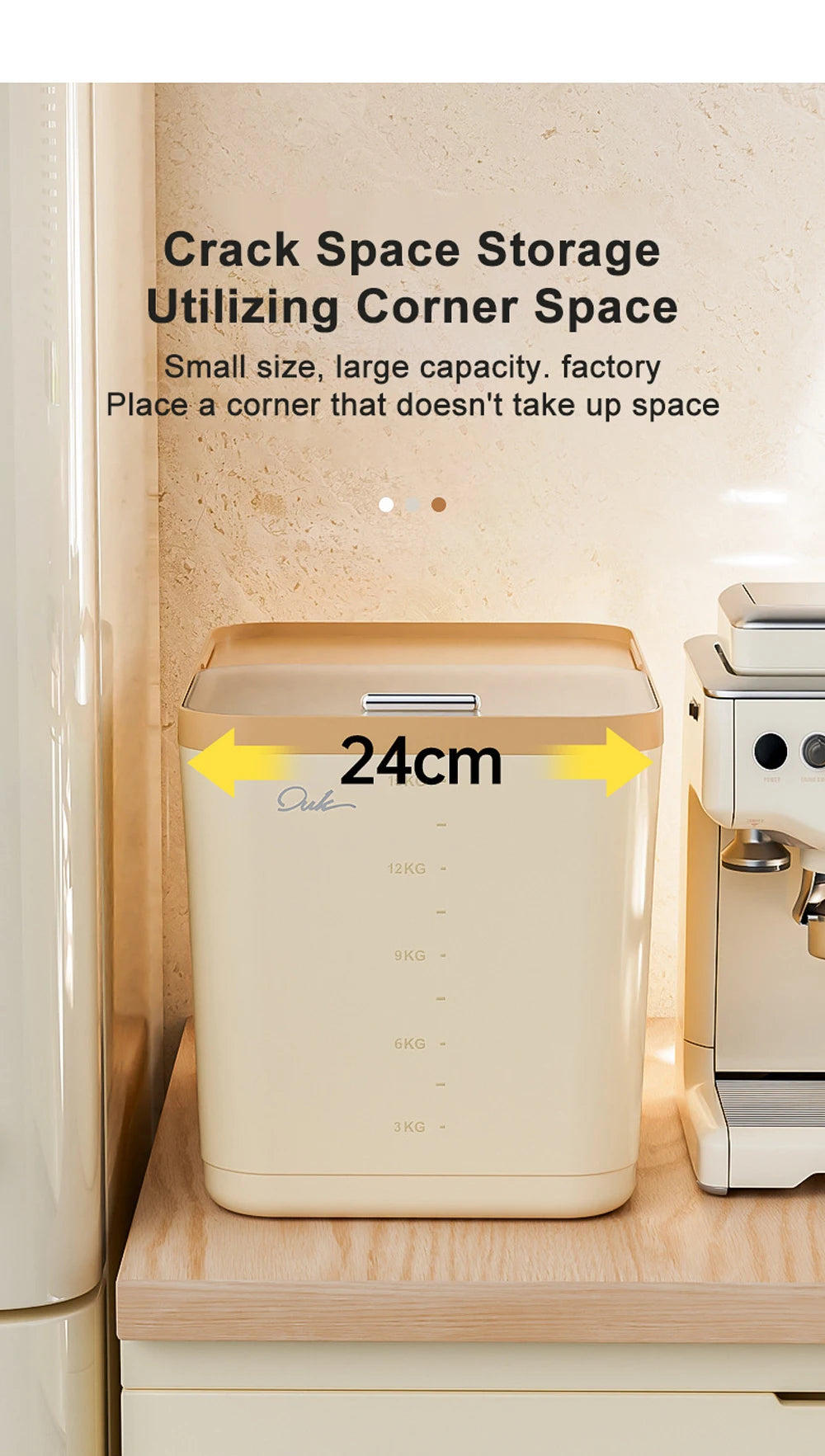 10KG Rice Storage Container & Pet Food Box - Sealed Cereal Dispenser with Buckle, Insect-Proof Grain Organizer for Kitchen