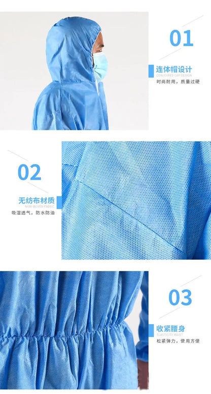 Disposable Breathable Work Safety Clothing – Dustproof, Water, and Oil-Resistant Overall Suit for Spray Painting and Decorating