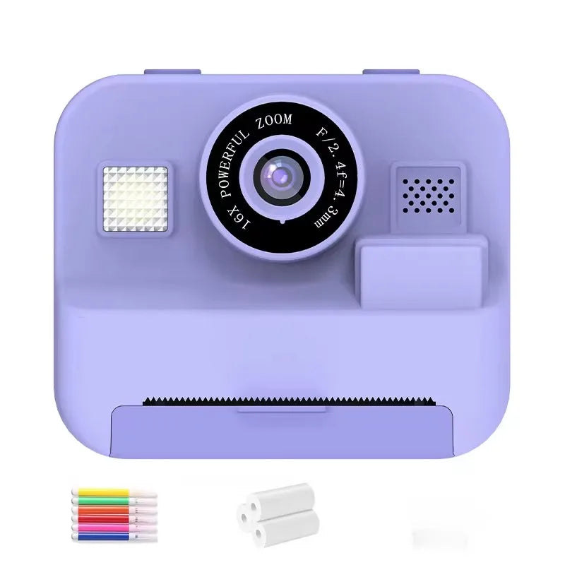 Children's Mini Digital Camera – Thermal Printing, Image Stabilization & 32GB Card Included