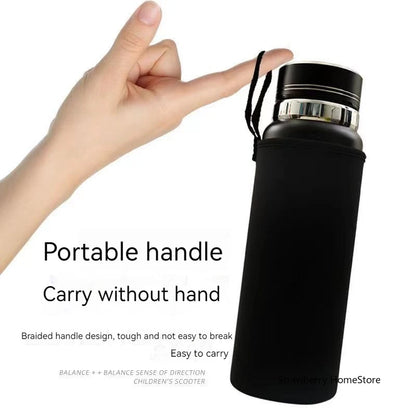 750/1000/1500ML Insulated Sport Water Bottle Case – Black Bottle Carrier, Mug Cup Cover for Outdoor & Gym