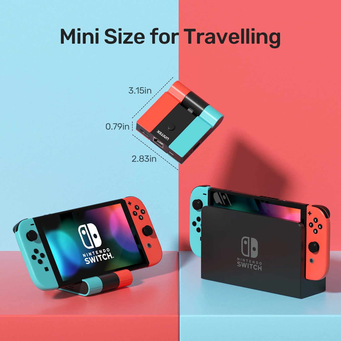 Unitek Game Dock for Nintendo Switch OLED — 45W PD Charging, LAN Gigabit Ethernet & 4K HDMI Gaming Docking Station for TV