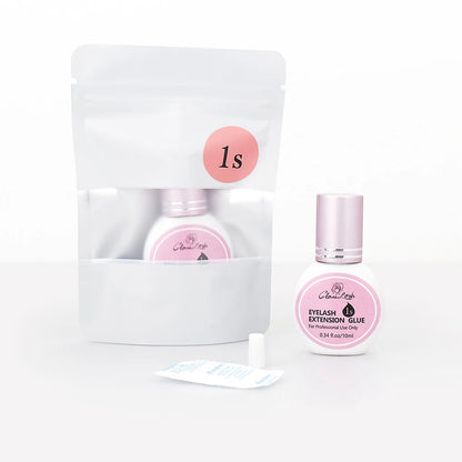 GLAMLASH Eyelash Extension Glue — 0.3-2 Sec Fast-Dry Black Adhesive for Individual False Lashes, Professional Kit