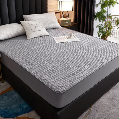 Waterproof Thick Quilted Mattress Cover — Latex Pad, Skin-Friendly Fitted Sheet Protector, 150/160/180x200cm