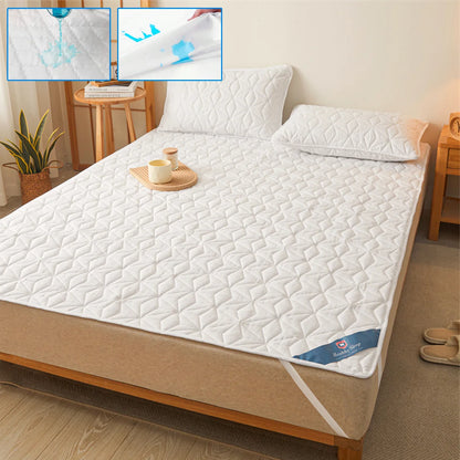 Waterproof Mattress Protector — Breathable, Noiseless Cover Pad with 4 Elastic Corners, Fits Up to 40cm Deep