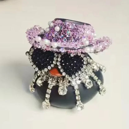 Luxury Diamond Rubber Duck Car Ornaments - Cute Dashboard Decorations & Funny Gifts for Jeep, BMW & Office Displays