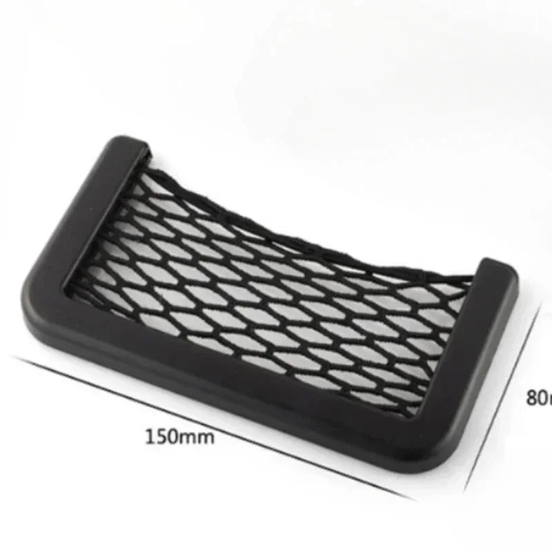 Car Seat Side Storage Bag - Elastic Mesh Pocket Organizer for Phone & Interior Accessories