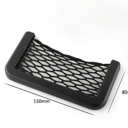 Car Seat Side Storage Bag - Elastic Mesh Pocket Organizer for Phone & Interior Accessories