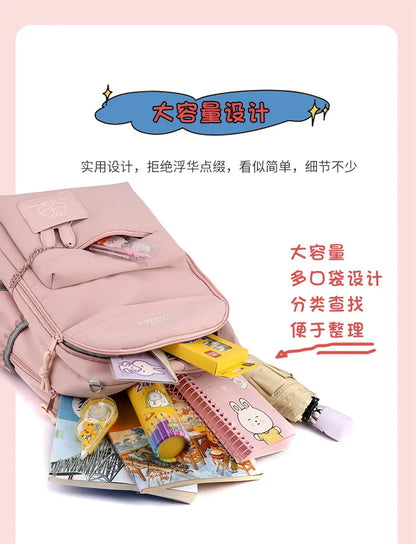 Girls’ School Backpack | Purple & Pink Large Capacity Bookbag for Kids, Primary Students Gift