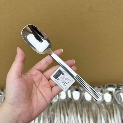 Stainless Steel Hot Pot Spoon - Thickened Long-Handle Soup Ladle for Kitchen & Dining