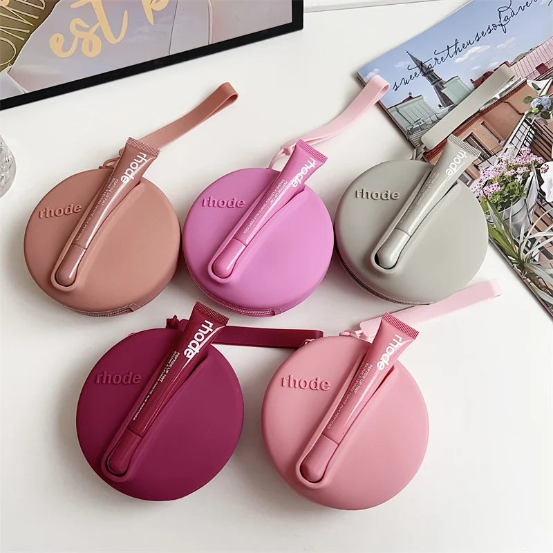 Lip Gloss & Makeup Organizer Bag — Female Toiletry Kit with Zip, Mirror, and Cosmetic Storage Pouch