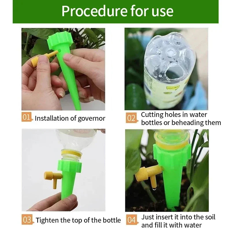 Automatic Drip Irrigation System – Self-Watering Spike for Plants, Adjustable Auto Water Dripper for Garden & Greenhouse