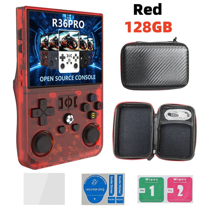 Open Source R36 PRO Retro Handheld Game Console 3.5" IPS Screen Linux Portable Player with 128GB Games