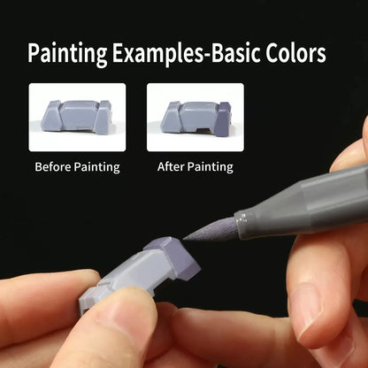 DSPIAE Water-Based Soft Tip Marker Set – Eco-Friendly Base & Metallic Color Model Paint Markers for Detailing & Crafting