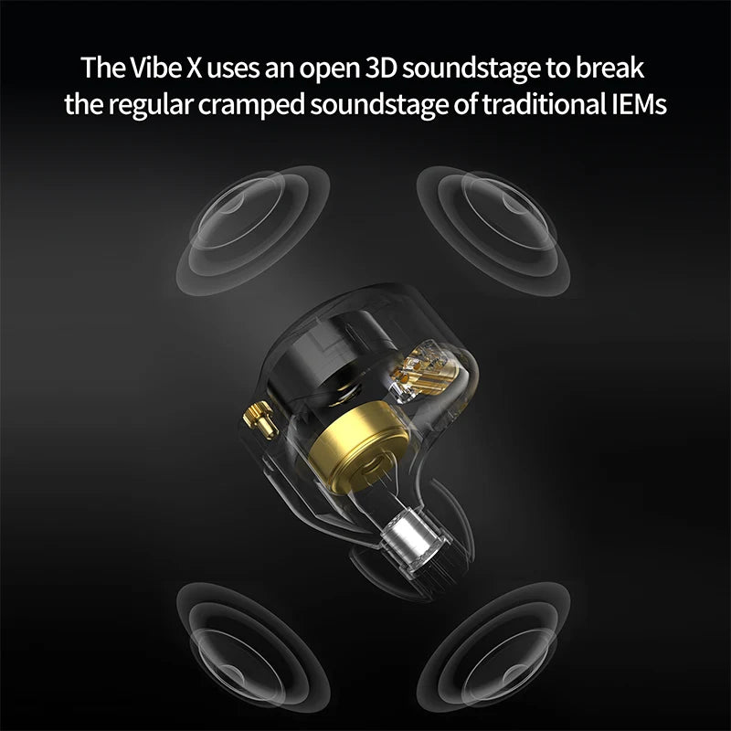 KZ Vibe X Bass Earbuds - HiFi Low-Frequency Vibration Stereo In-Ear Earphones for Music & Gaming