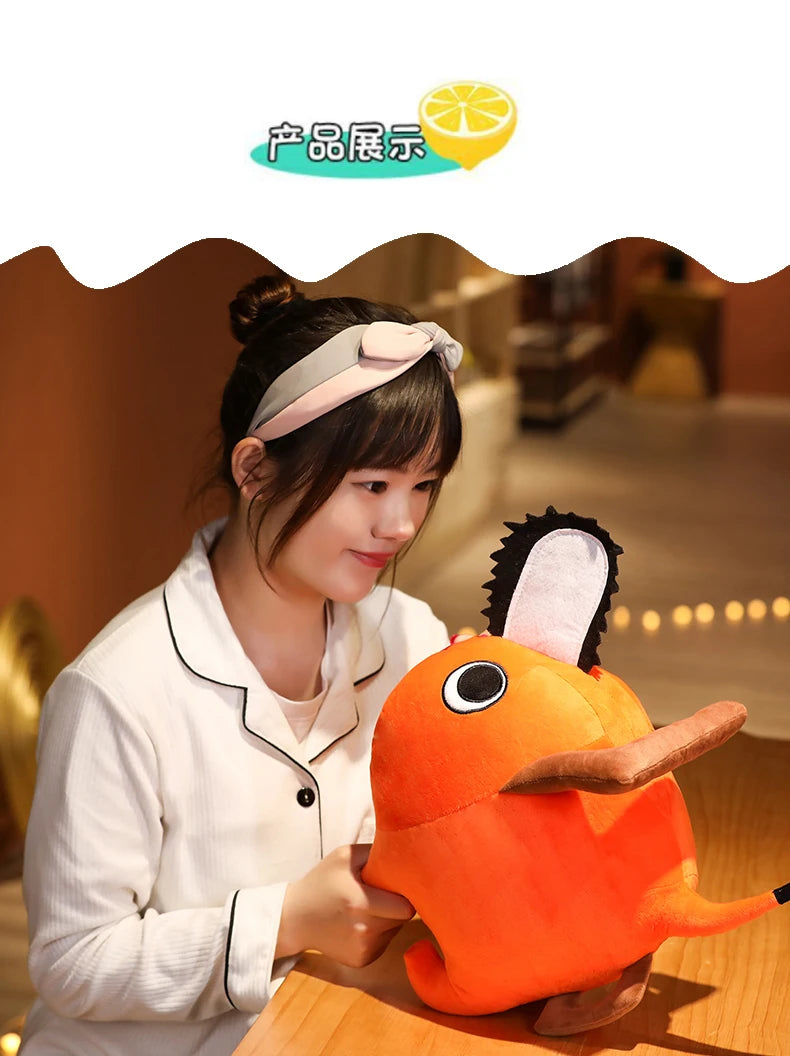 Pochita Plush Doll 10-40cm – Chainsaw Man Anime Soft Toy, Cute Stuffed Cartoon Pillow for Kids & Xmas Gifts