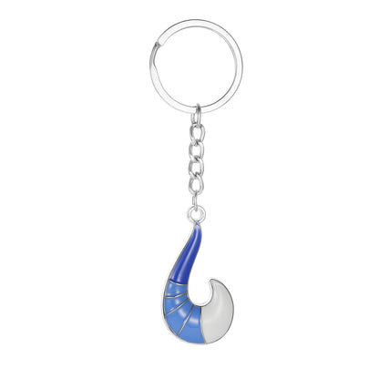 Blue Geometric Fox Tail Pendant Necklace - Unisex Anime-Inspired Fashion Jewelry and Trendy Gift Accessory