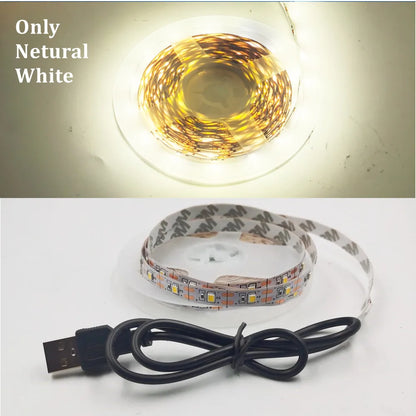 5M USB LED Strip Light - 5V SMD 3528 Waterproof Ribbon Light for Cabinets, Ceilings & Home Decor